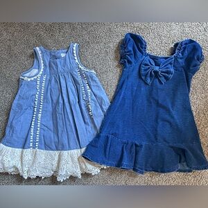 Charming Denim Style Toddler Dresses